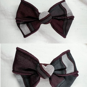 Plaid 91-Back to School Uniform Plaid Hair Bow-Plaid Button on Barrette Clip-School Uniform Hair Bows-Plaid Accessories-Small Bows