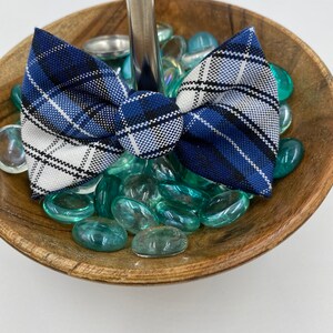 Back to School/Uniform Plaid Ponytail Bow with Plaid Button on Barrette Clip/Girls/School Uniform Plaid/Plaid Accessories/Simmons Plaid 85