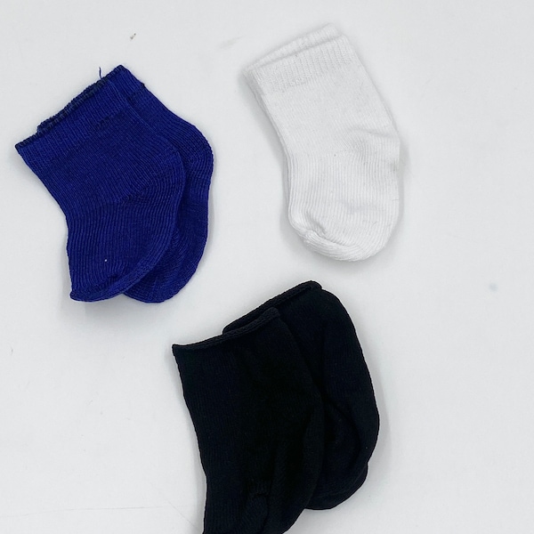 18 inch Doll Socks-White,Black, Navy Colors- School Uniform Socks
