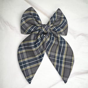 Plaid Sailor Bow/Back to School/School Uniform Plaid /First day of School/High Quality French Barrette/Uniform Plaid Hair Bows /Plaid 42