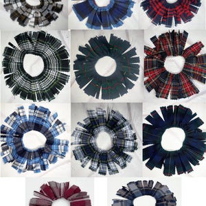 Pom Pom Scrunchies-Girl Women-Back to School- Cute Hair Bow-Available in Plaid 41 Plaid 36 Plaid 80 Plaid 71/84 Plaid 56 Plaid 76