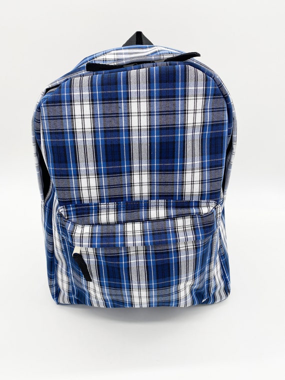 Blue plaid backpack new arrivals