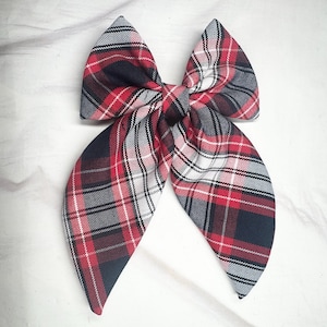 Plaid Sailor Bow/Back to School/School Uniform Plaid /First day of School/High Quality French Barrette/Uniform Plaid Hair Bows /Plaid 72