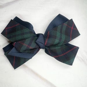 Rutigt tyg med 4 öglor och band/Tillbaka till skolan-uniform/Första skoldagen/Flickrutiga rosetter/Rutigt 98