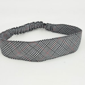 Plaid 747-Elastic Soft Headband in School Uniform Plaid-2&quot; wide-Back to School-Contoured Face-Elastic Back-Plaid Headband
