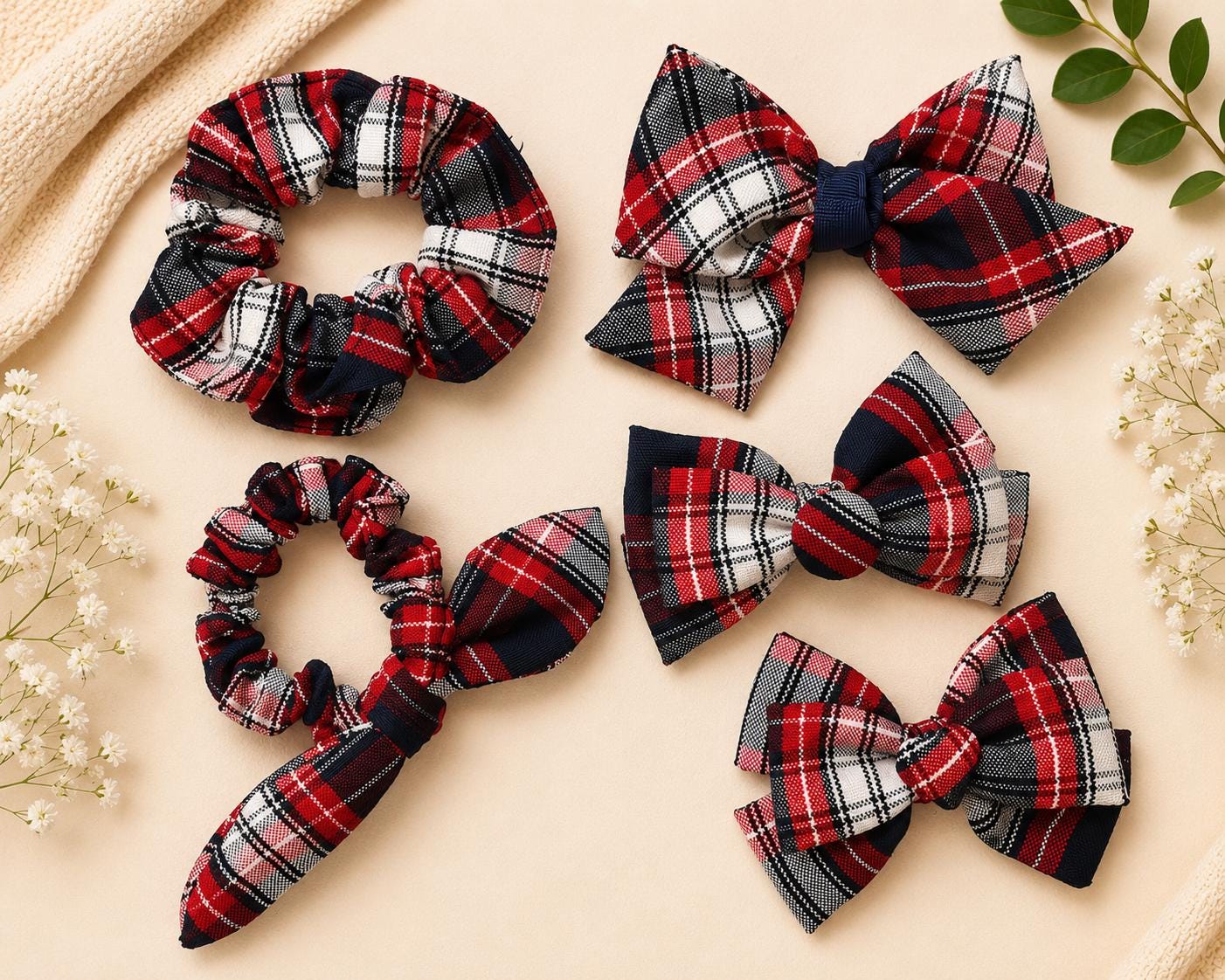 Plaid 72/back to School/girls Hair Accessories/scrunchie  display picture 3