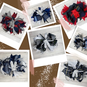 School Uniform Plaid Ballerina Girl Hair Bow on Alligator Clip-Ballet hair Bows-Ballerina Accessory-Ballet Outfit-Dance Recital Hair Bow