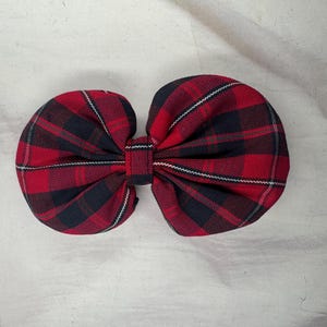 Plaid 65/Round Puffy Bow/Back to School/School Uniform Plaid /First day of School/Alligator Clip/Pony Elastic/Uniform Plaid Hair Bows
