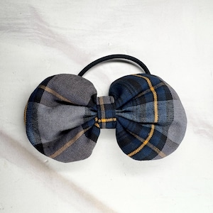 Plaid 57/Round Puffy Bow/Back to School/School Uniform Plaid /First day of School/Alligator Clip/Pony Elastic/Uniform Plaid Hair Bows