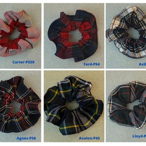 School Uniform Plaid Scrunchies/School Plaids/Soft Hair Scrunchies/Uniform Scrunchies/School Plaid Uniform/Girls and Women Accessories