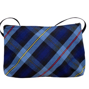 Plaid 41-School Uniform Plaid Shoulder Bag-Back to School-Girls or Adult Size-Black, Blue, Red, Yellow Plaid