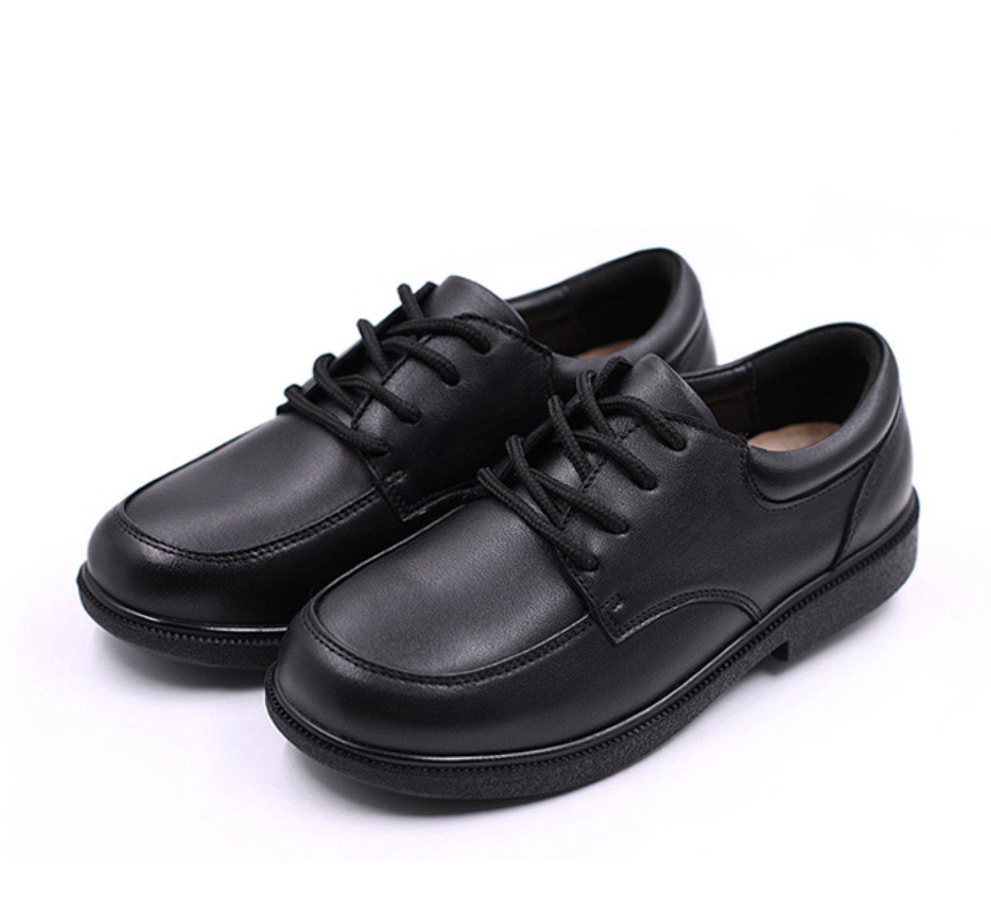Boy Black Dress Shoe/lace Up/round Flat/slip On/ Genuine Leather/back to  School/holidays/waterproof - Etsy