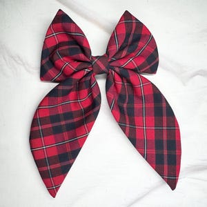 Plaid Sailor Bow/Back to School/School Uniform Plaid /First day of School/High Quality French Barrette/Uniform Plaid Hair Bows /Plaid 65