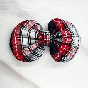 Plaid 72/Round Puffy Bow/Back to School/School Uniform Plaid /First day of School/Alligator Clip/Pony Elastic/Uniform Plaid Hair Bows