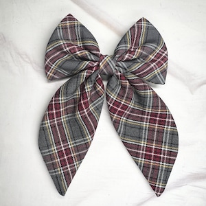 Plaid Sailor Bow/Back to School/School Uniform Plaid /First day of School/High Quality French Barrette/Uniform Plaid Hair Bows /Plaid 43