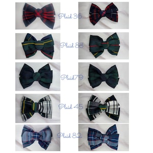 Multi Layers School Uniform Plaid Bow/Round or Heart Shape Button Center/Back to School/School Uniform Accessories/Alligator Clip/Plaid Bow