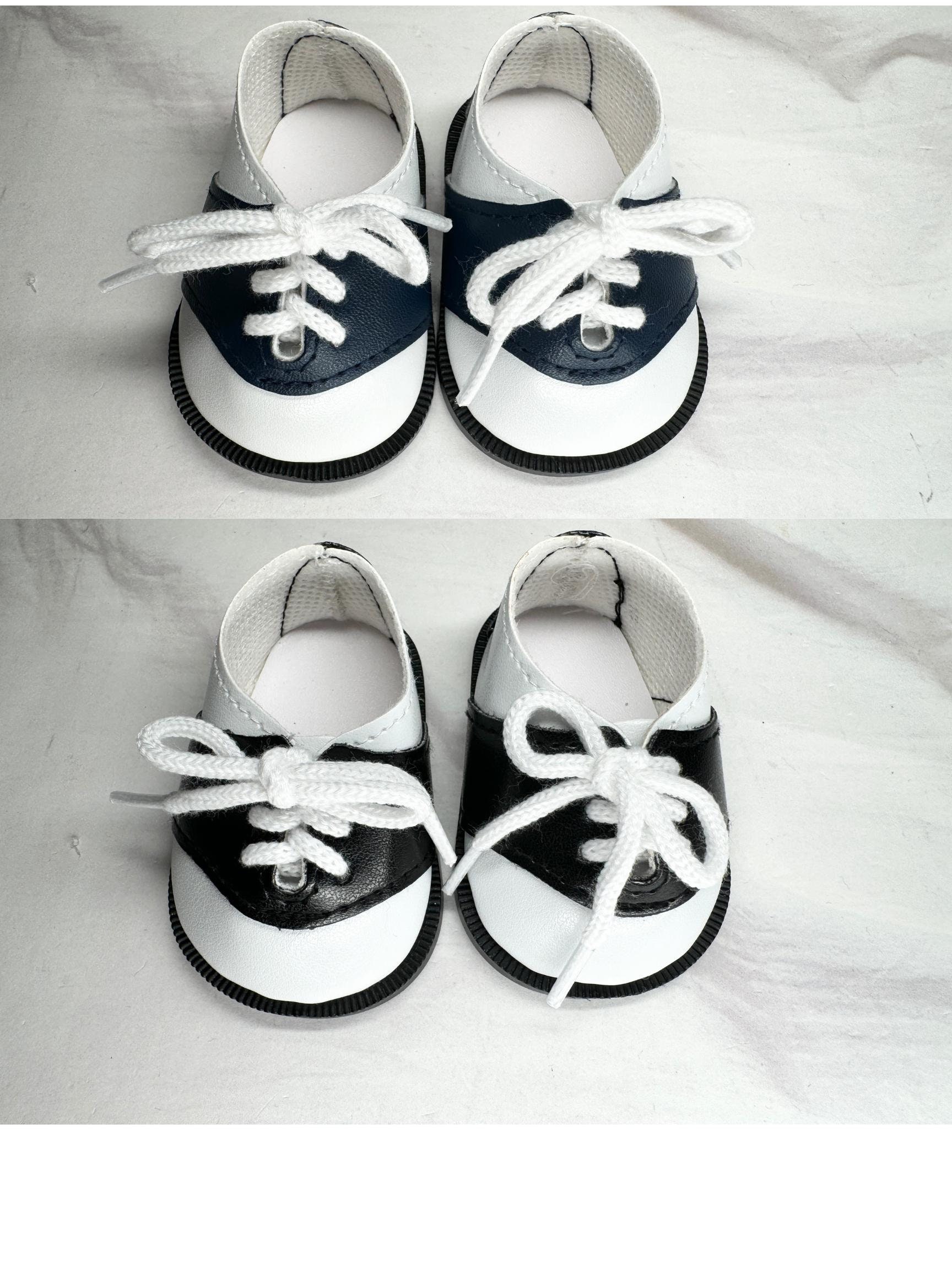 18 inch Doll Two Tones Oxford Saddle Shoes-Black White or Navy White