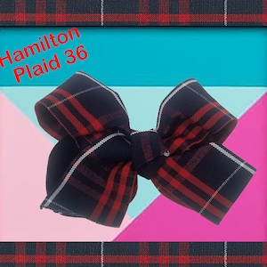 Back to School Uniform Plaid Large Hair Bow with Knotted Wrap Center/School Uniform Plaid/School Uniform Accessories/Alligator Clip