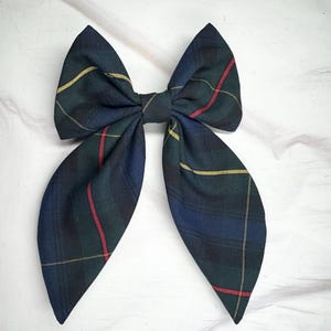 Plaid Sailor Bow/Back to School/School Uniform Plaid /First day of School/High Quality French Barrette/Uniform Plaid Hair Bows /Plaid 55
