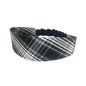 Plaid 61 Crusader(Campbell)-Elastic Soft Headband in School Uniform Plaid-2&quot; wide-Back to School-Contoured Face-Elastic Back