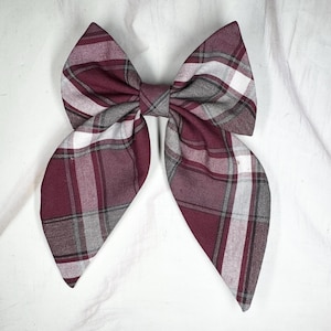Plaid Sailor Bow/Back to School/School Uniform Plaid /First day of School/High Quality French Barrette/Uniform Plaid Hair Bows /Plaid 54