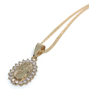 Holy Mother Mary Necklace, Guadeloupe Necklace, Gold Fill Necklace, Virgin Mary Necklace, 18K gold fill necklace, Gold Necklace, Easter gift