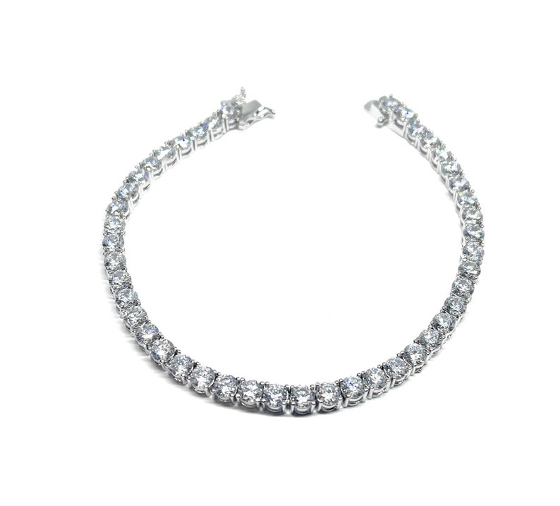 Oval Cubic Zirconia Tennis Chain Bracelet