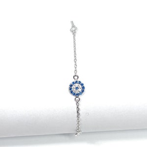 Evil eye bracelet, Amulet bracelet, sterling silver bracelet, silver evil eye, dainty evil eye, gift for her, gift for mom, gift for Easter