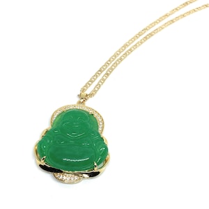 Buddha Halskette, Jade Halskette, Gold Fill Halskette, 18K Gold Halskette, Mariner Kette, Buddha Anhänger, Geschenke für sie, Ostergeschenk