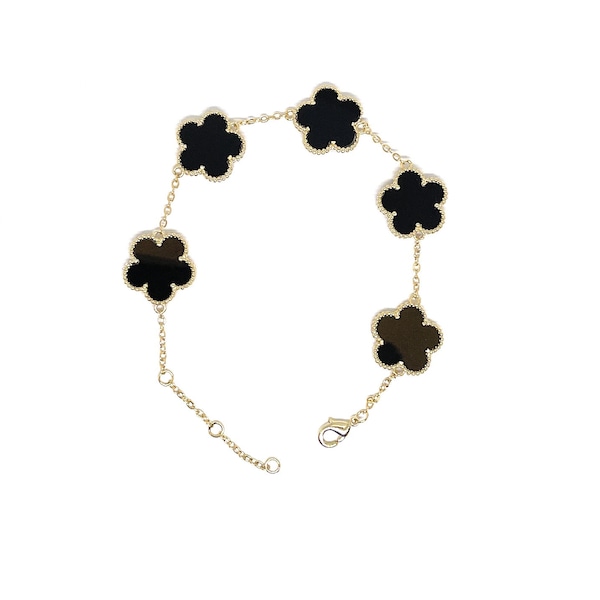 Clover bracelet, Clover Necklace, 4 leaf clover, 5 leaf clover, onyx Clover, pearl clover, green clover, malachite clover, lucky 4 leaf