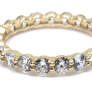 CZ Tennis Ring: Stainless Steel Eternity Band