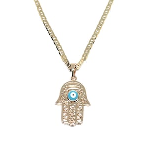 Hamsa Halskette, Hand Gottes Halskette, Fatima Hand Halskette, Hamsa Hand, Gold Fill Halskette, Hamsa und Auge Halskette, Ostergeschenk, Mutter Geschenk