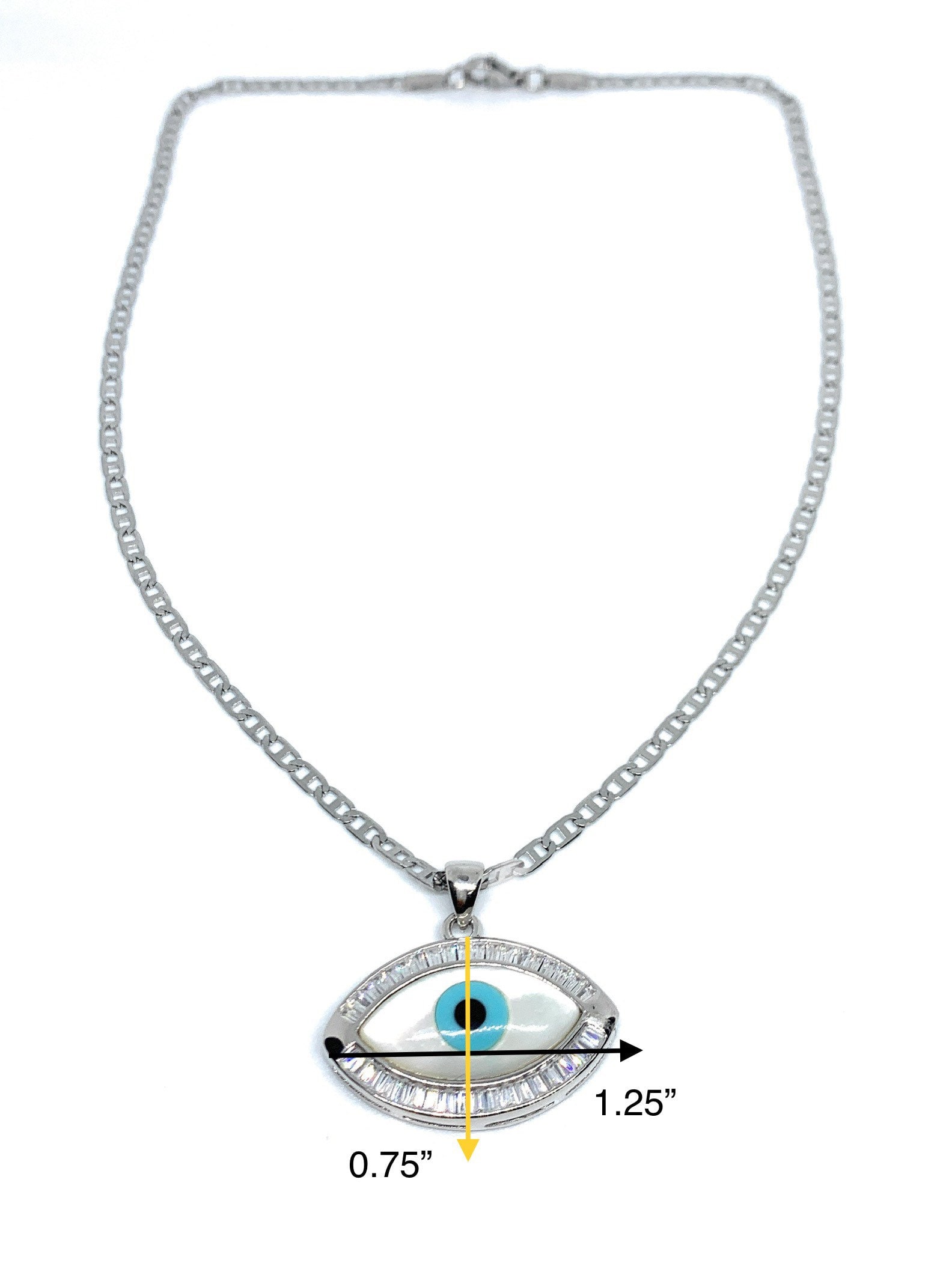 Evil Eye Necklace Gold Eye Silver Eye Pearl Eye Sterling Etsy