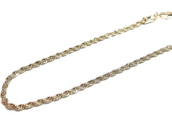 14K Gold Fill Rope Chain Anklet - 9.5"