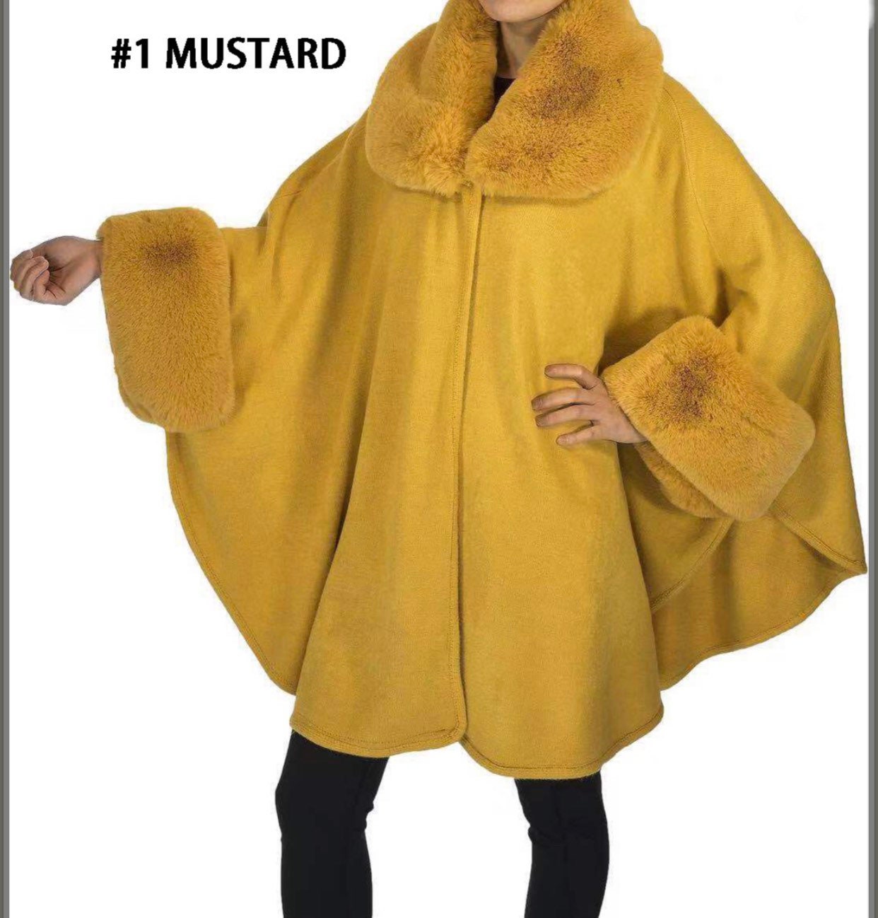 Fur Trimmed Poncho - Etsy Singapore
