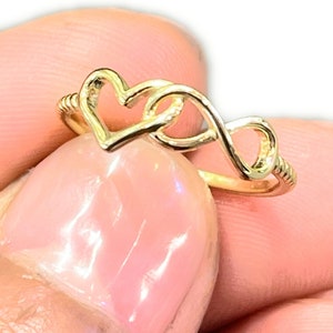 Sterling Silver Heart & Infinity Ring - 14K Vermeil