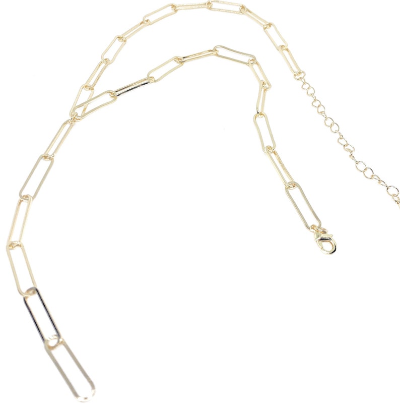 Paper Clip Necklace Lariat Necklace Y Necklace Gold Etsy