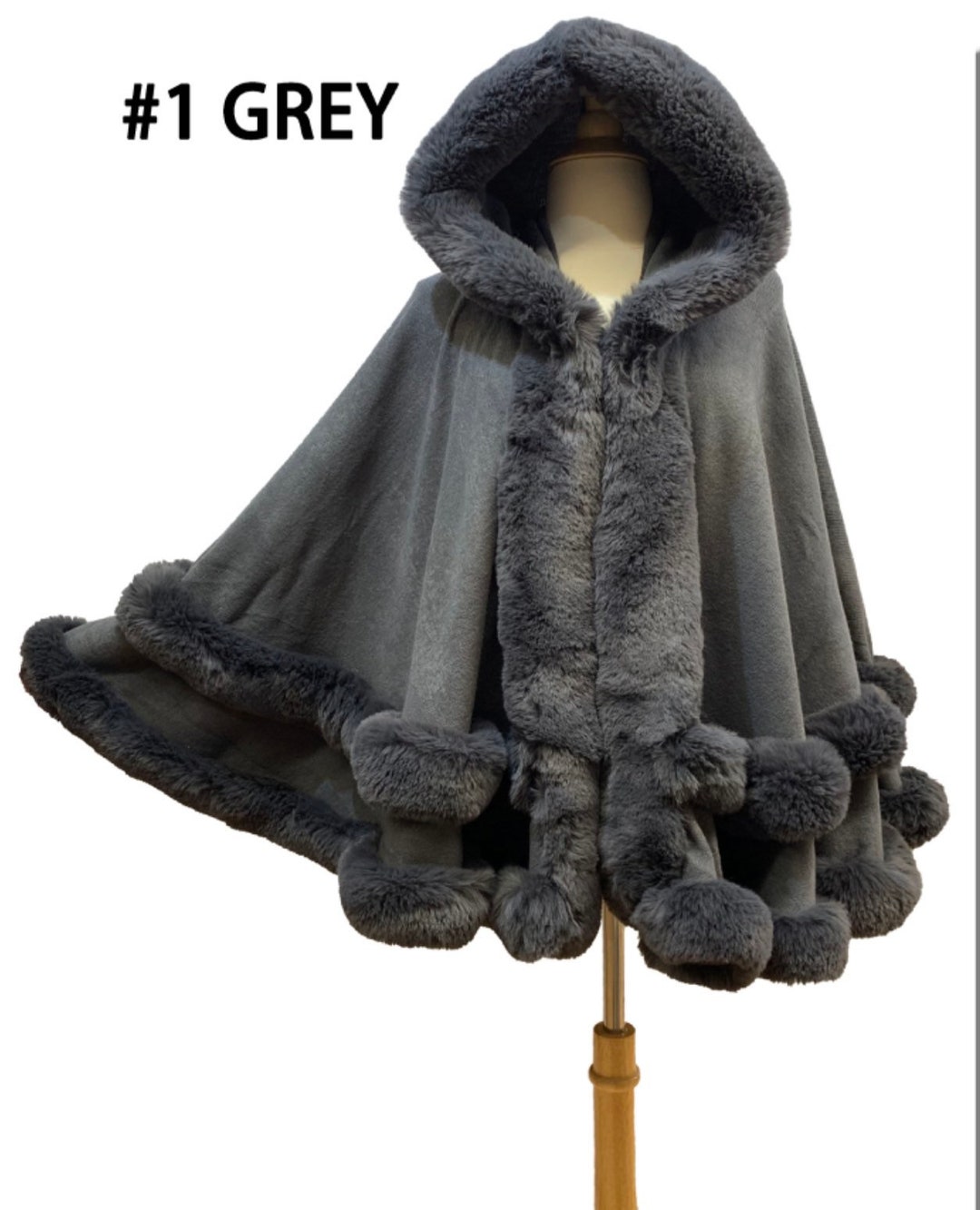 Amazon.com: Women Winter Poncho Overcoat Cape Thick White