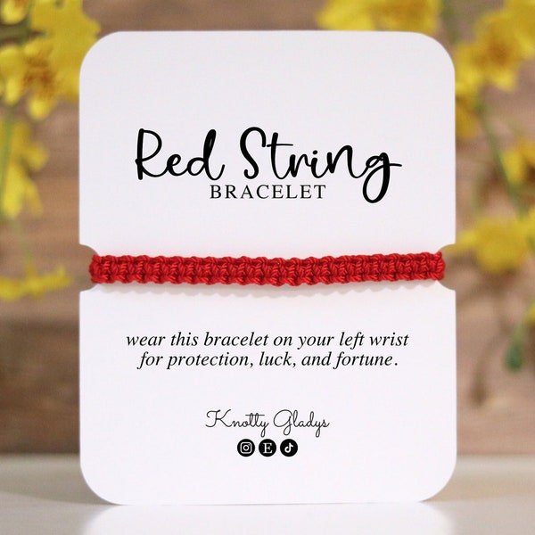 Red string bracelet | friendship bracelet | red rope bracelet | red square knot bracelet | for her | for him | gift for him | gifts for her