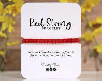 Rotes String Armband | Freundschaftsarmband | rotes Seil Armband | rotes quadratisches Armband | für Sie | für Ihn | Geschenk für Ihn | geschenke für sie