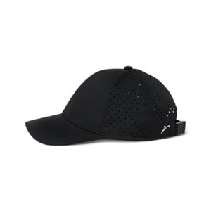Athletic Dri Fit Baseball Hat. Water Resistant, Ultra Lightweight, Minimalist Branding and Maximum Breathability. Jet Black.