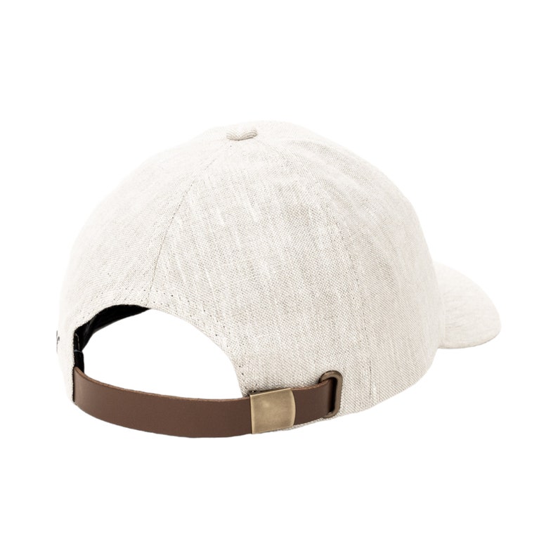 100% Irish Linen Premium Baseball Hat. World Renown Sustainable Mill. Unbeatable Quality, Durability and Price. Arashi Sand Color. image 3