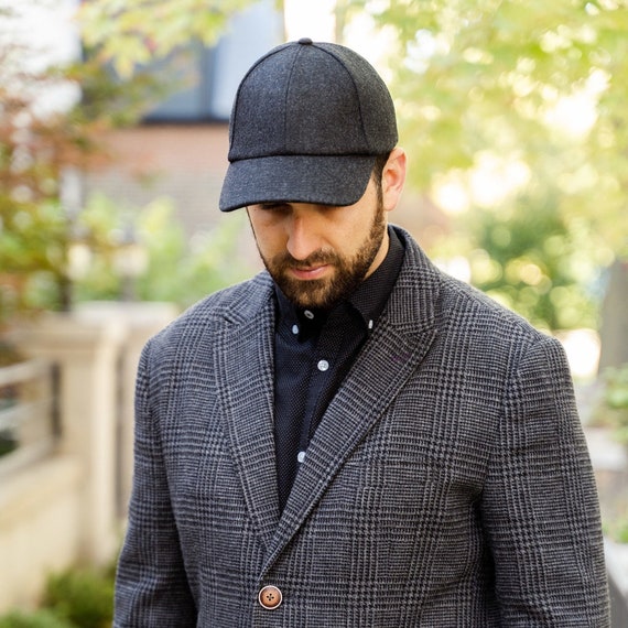 Grey black flannel cap new arrivals
