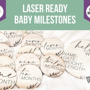Baby Milestone SVG Glowforge, Baby Shower SVG, Glowforge Files, Digital Download, Glowforge SVG Files, svg cut files, baby cut files, svg