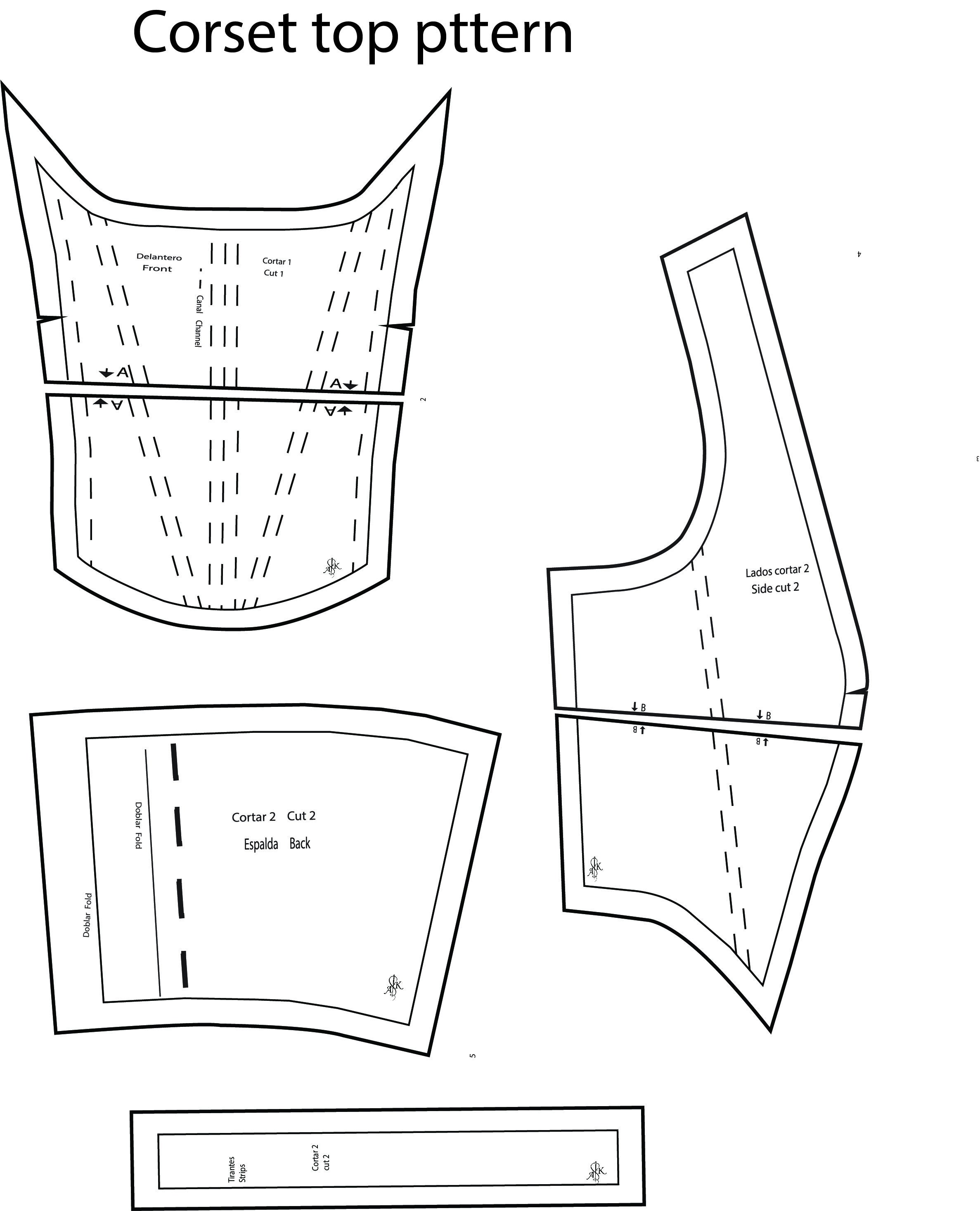 Printable Corset Top Pattern Printable World Holiday