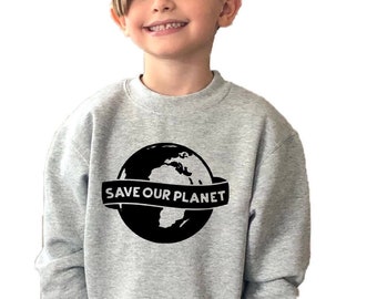 Save our Planet Kinder Sweatshirt - Earth Day Pullover für Kleinkinder, Kinder, Erwachsene - Umwelt Umwelt Umwelt Warnung Klimawandel Pullover Fleece