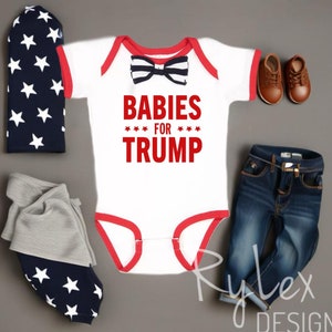 Babies for Trump shirt, Donald Trump for President 2024 Election Baby One-Piece romper, MAGA Baby Shower Gift Bodysuit