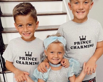 Camiseta infantil con el príncipe azul, camiseta para niño pequeño, camiseta moderna para niño