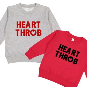 Heart Throb Kids Valentine Crewneck Sweatshirt - Valentine&#39;s Day Fleece Sweater for toddlers, kids or adults