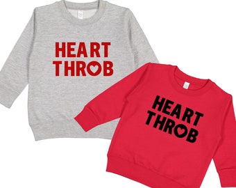 Heart Throb Kids Valentine Crewneck Sudadera - Suéter polar del Día de San Valentín para niños pequeños, niños o adultos